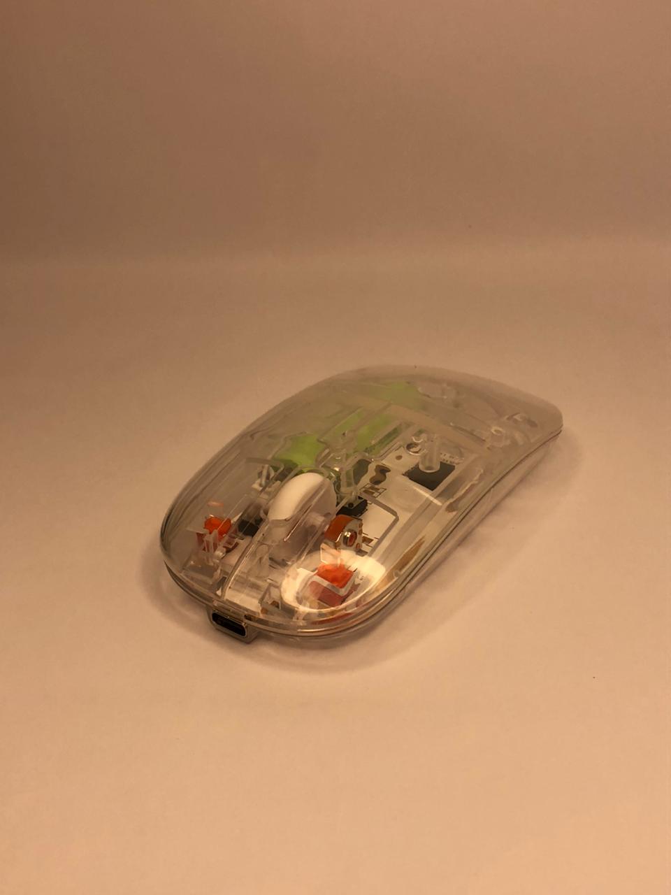 Transparent Wireless Mouse | Dual Function Usb and Bluetooth supported